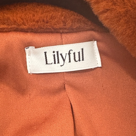 Women's Rust/Brown Faux Fur Coat - Picture 3 of 4
